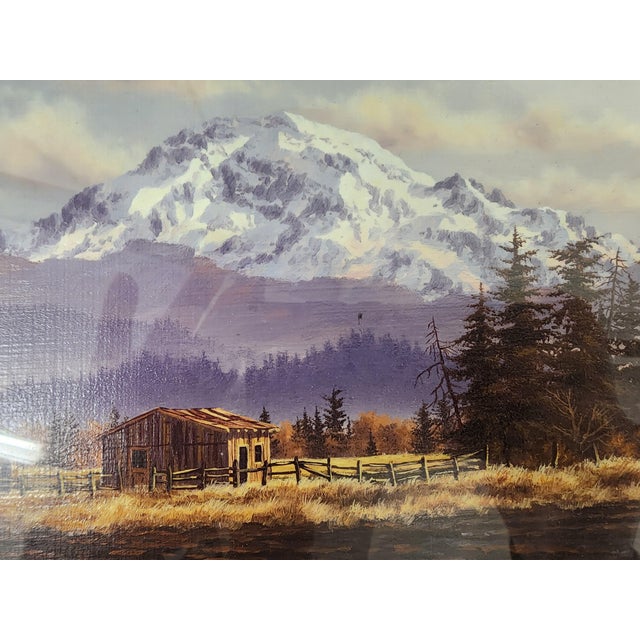 1990s Vintage Original Randy Van Beek Mountain Scene of the Pacific Northwest For Sale - Image 5 of 7
