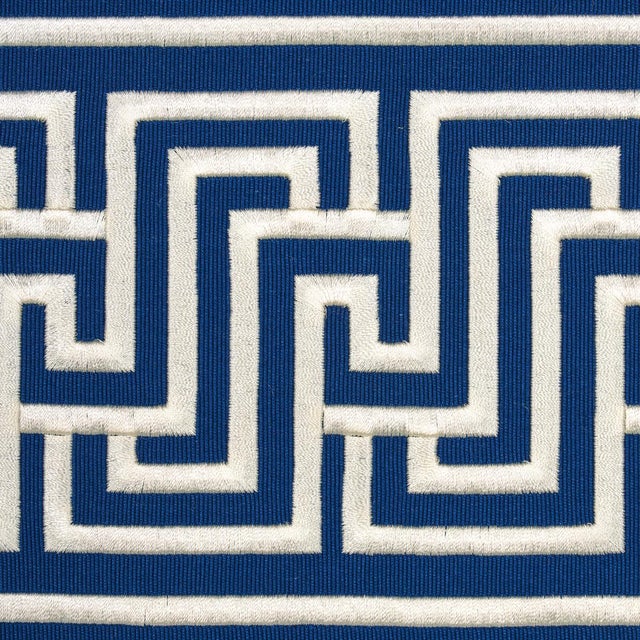 Contemporary Sample - Schumacher Labyrinth Tape in Navy For Sale - Image 3 of 4