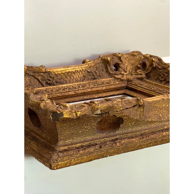 19th Century Italian Baroque Revival Beveled Mirror in a Deep Giltwood Frame For Sale - Image 14 of 17