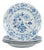 Blue Onion Pattern Dinner Plates in Porcelain from Meissen, Germany, Set of 4 For Sale