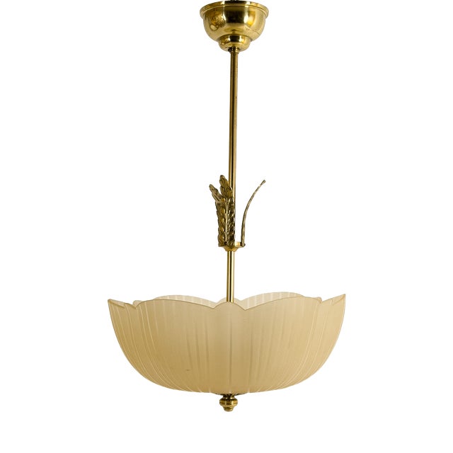 Swedish Brass Ceiling Lamp, 1940s For Sale