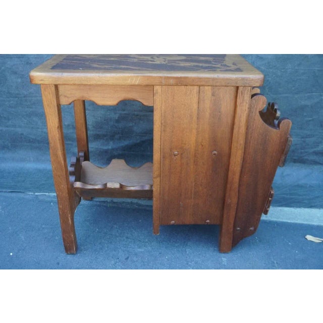 Wood Early 20th Century Kroehler Del Rey Multipurpose Table, With End of the Trail Carving For Sale - Image 7 of 8