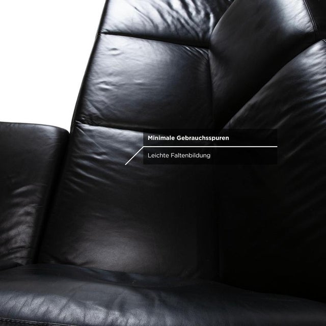 Black Florence Corner Sofa in Black Leather by Ewald Schillig For Sale - Image 8 of 15