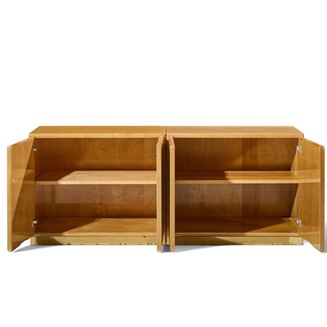 Milo Baughman for Thayer Coggin Mid Century Birdseye Maple and Brass Credenza For Sale In Chicago - Image 6 of 9