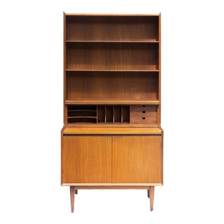 Mid-Century Modern Teak Secretary Bookcase, Danish, Ca. 1960 For Sale