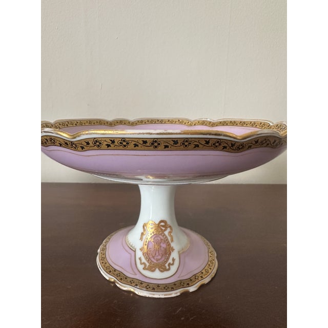 Late 19th Century Late 19th Century Old Paris Escalier De Cristal Pompadour Pink Compote Dish For Sale - Image 5 of 8