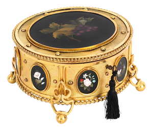 Antique Italian Ormolu and Pietra Dura Jewellery Casket, 1800s