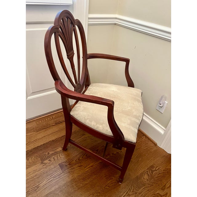 Chairs Dinning Drexel Hepplewhite Heart Back Shield Back Vintage For Sale - Image 11 of 12