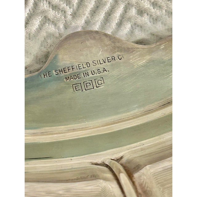 Vintage Sheffield Rococo Silver Plate Over Copper Divided Serving Dish For Sale - Image 9 of 9