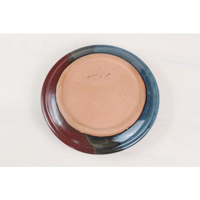 1970s Studio Pottery Serving Platter With Center Bowl For Sale - Image 9 of 11