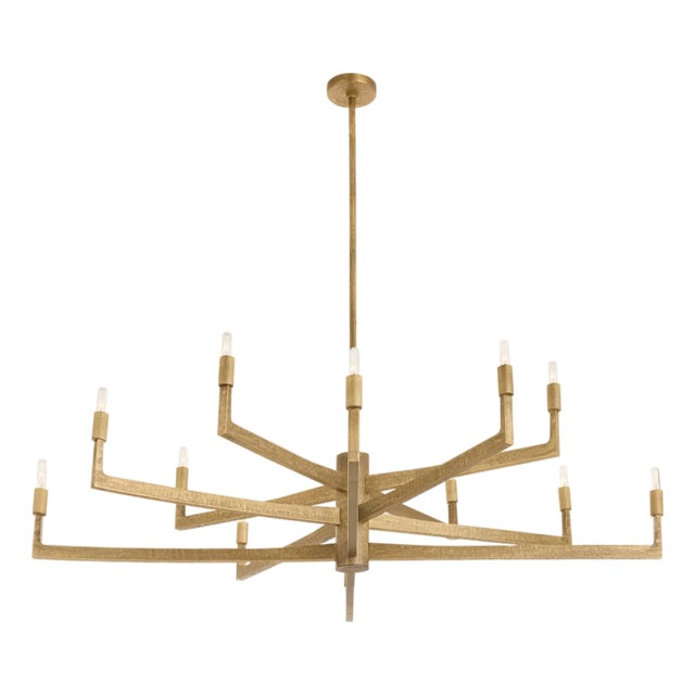 Arteriors Home Griff Gold Iron Large Chandelier For Sale