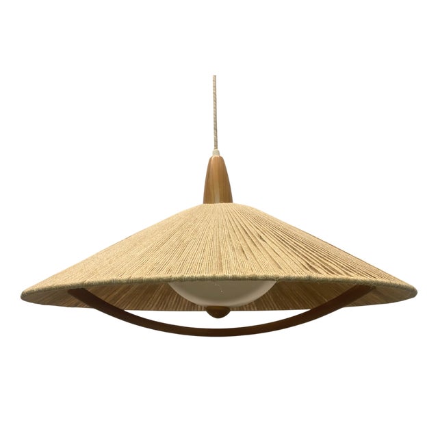 Acrylic Glass & Sisal Hanging Lamp from Temde, 1960s For Sale