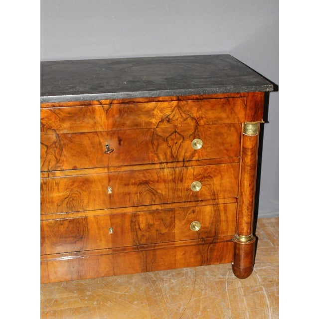 Wood 19th Century Empire Commode with Half-Column For Sale - Image 7 of 14