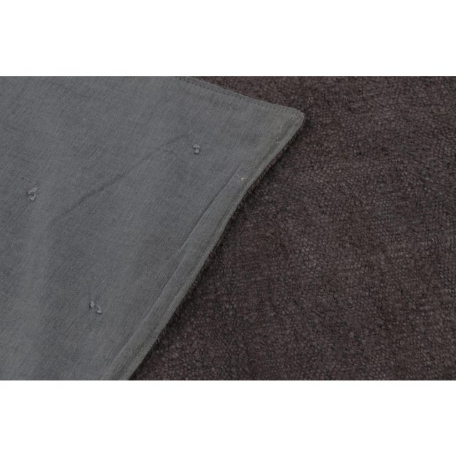 Textile Rug & Kilim’s Contemporary Solid Flatweave in Brown and Charcoal Tones For Sale - Image 7 of 9