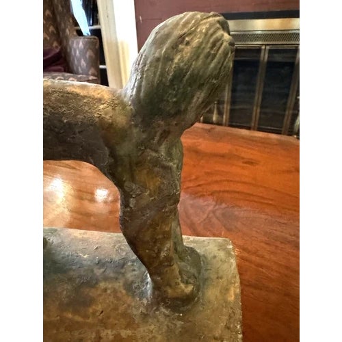 Ceramic Antique Chinese Terra Cotta Animal Roof Tile on Curved Base For Sale - Image 7 of 12