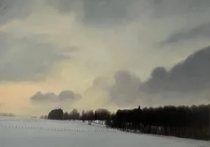 Claude Sauthier, Late Afternoon at Soujet, Oil on Wood, 1970s