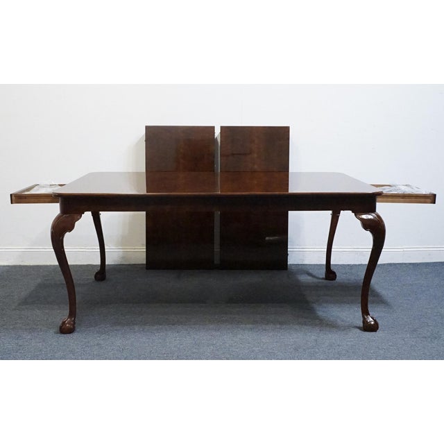 Henredon Furniture Solid Mahogany Traditional Chippendale Style 108" Dining Table W. Drawers For Sale - Image 11 of 13