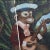 Vintage Decorative 4 Panels Monkeys Screen or Room Divider For Sale In Miami - Image 6 of 8