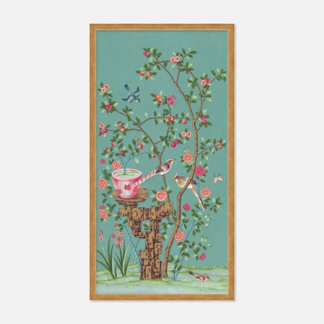 Contemporary BelAire Cerulean by Paul Montgomery in Gold Frame, Large Art Print For Sale - Image 3 of 3