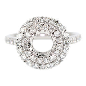 Platinum 950 Natural Brilliant Diamond Semi Mount Ring Size 6.5