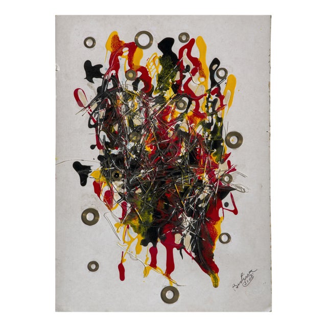 Bertina Lopez, Composition, 2001, Oil on Board For Sale