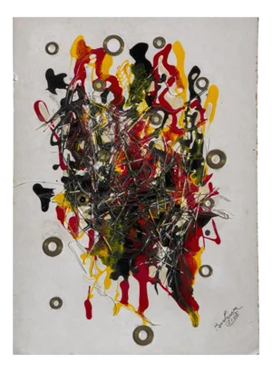 Bertina Lopez, Composition, 2001, Oil on Board