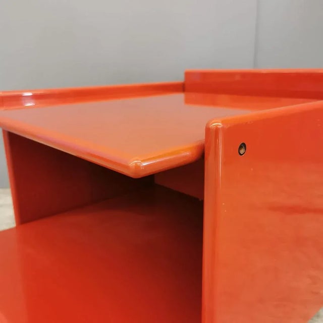 Bedside Tables in Rosso Lacqued Wood by Kazuhide Takahama, 1970s, Set of 2 For Sale - Image 9 of 11