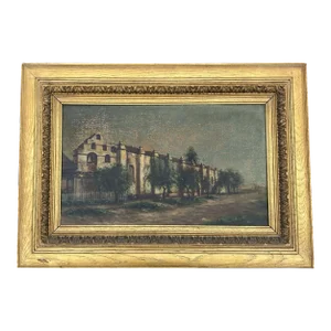 Late 19th Century Pasadena San Gabriel Mission Victorian Oil Painting on Canvas by Ellen B. Farr