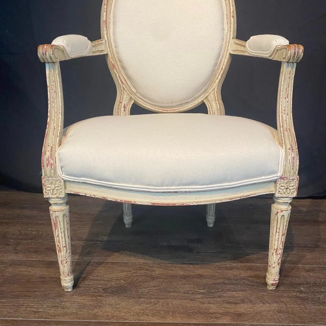 French Louis XV Armchairs or Fauteuils - A Pair For Sale - Image 4 of 11