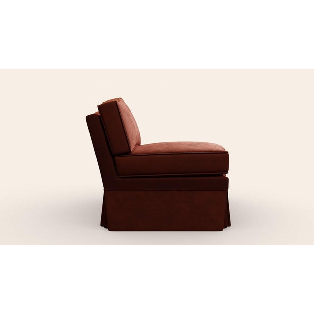 Cinnamon Velvet Felix Slipper Chair by Ceraudo For Sale - Image 5 of 8