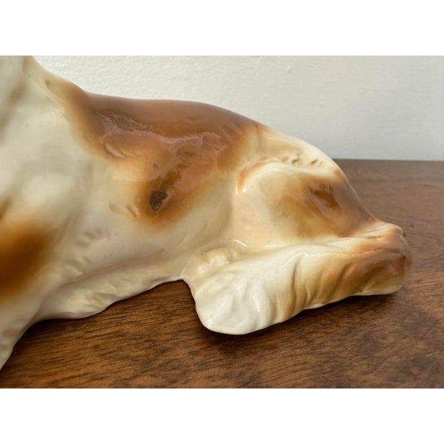 1920s Antique German Porcelain Borzoi Dog Sculpture For Sale - Image 5 of 8