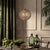Vintage Aloadecor 2-Light W12 In. Warm Brass Globe Chandelier Small Crystal Chandelier Cage-Style Shade Pendant Light For Sale In Houston - Image 6 of 10