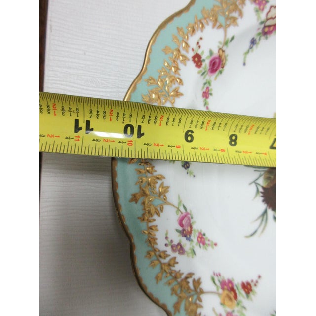 Ceramic 1980s Chelsea House Decorative Floral Design Birds Bouquet Plate Asian Inspired Purple For Sale - Image 7 of 9