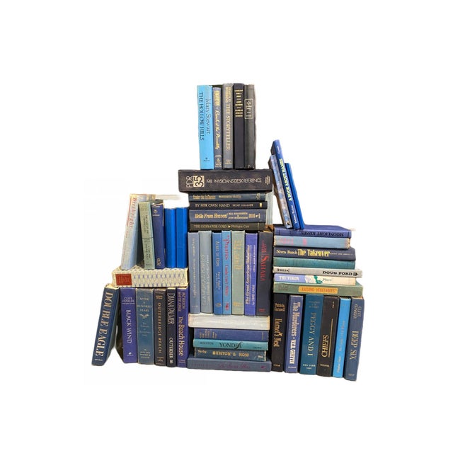 Modern Vintage Late 20th Century Blue Books - Set of 50 For Sale - Image 3 of 3
