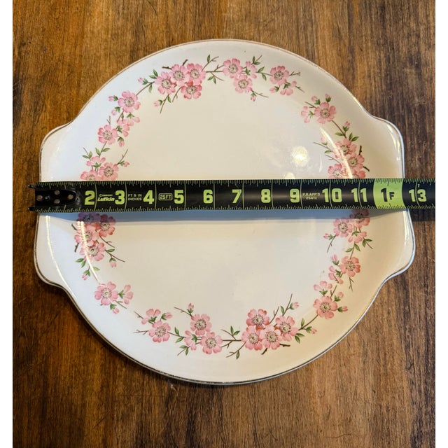 Vintage Serving / Cake Plate Platter - Blossomtime by Salem Pink Flowers 1950’s For Sale - Image 6 of 6