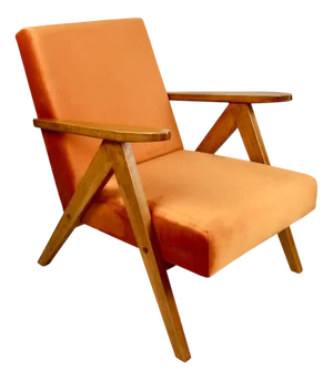 Model B-310 Armchair in Orange Light Velvet, 1970s