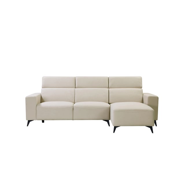 Modern Pasargad Home Modern Bari Sectional Sofa With Push Back Functional, Beige-Left Facing For Sale - Image 3 of 9