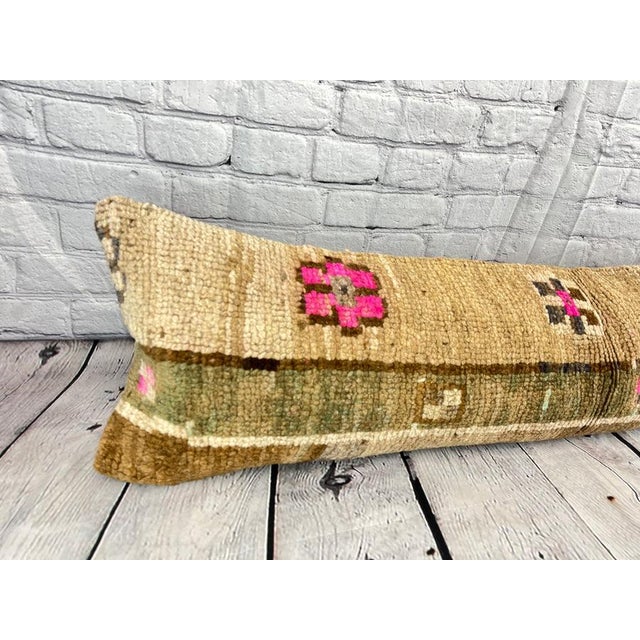 12 x 46 Lumbar Rug Pillow Comfort Nook Turkish Pillow Cushion Cover For Sale In Houston - Image 6 of 7