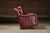 Burgundy Late 20th Century Pair of Plush Leather Armchairs With Ottoman in Burgundy For Sale - Image 8 of 18