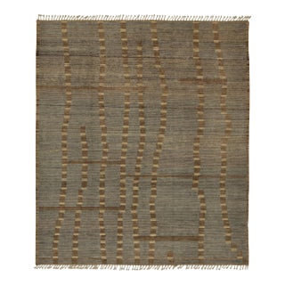 Rug & Kilim’s Modern Rug with Beige-brown Geometric Patterns - 9x12 For Sale
