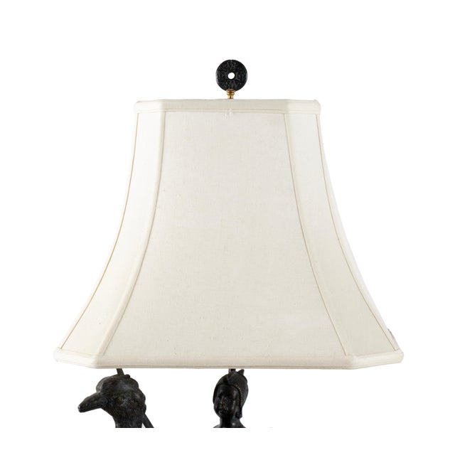 Mid 20th Century Charming Pair of Bronze Ostrich Lamps With Cherubs For Sale - Image 11 of 12