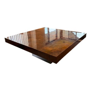 J. Wade Beam for Brueton Chessboard Coffee Table – Chrome Plinth Base For Sale
