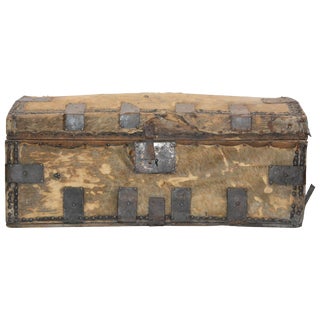 19th Century Spanish Colonial Hide Covered Trunk For Sale