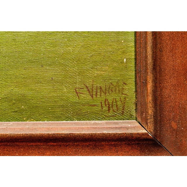 Charming Antique Framed Oil Painting English Cricket Pavilion Sports Victorian Architecture Home Wall Decor For Sale - Image 11 of 15