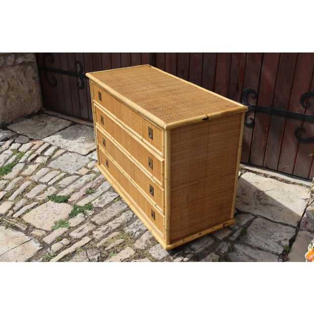 Rattan Chest of Drawers from Dal Vera, Italy, 1970s For Sale - Image 4 of 11