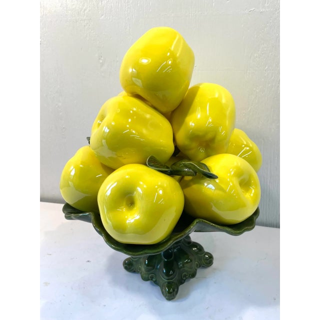 Vintage Ceramic Green Apple Topiary For Sale In Dallas - Image 6 of 7