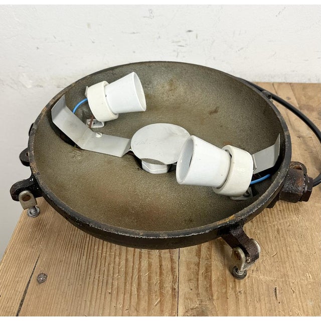 Industrial Black Cast Iron Wall or Ceiling Light from Elektrosvit, 1960s For Sale - Image 12 of 16