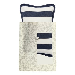 Outdoor Micro The Gift Cushion Striped Blue and White by Lorenza Briola for Lo Decor For Sale