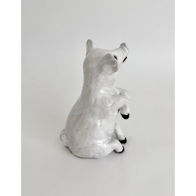 French Country Early 1900s French Bavent Artisan Pig Signed For Sale - Image 3 of 9