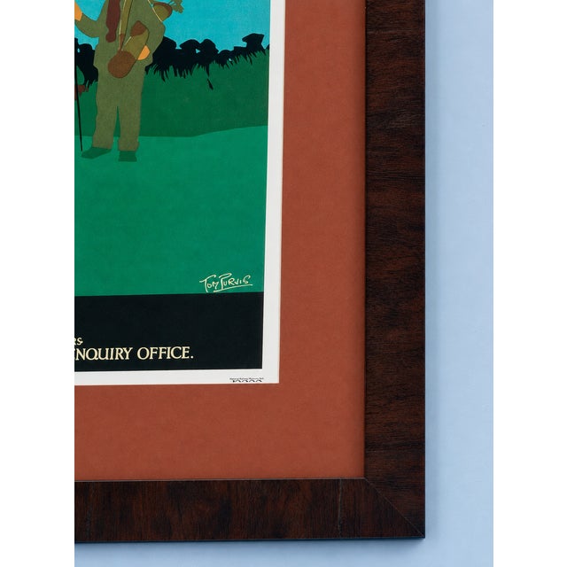 Mid-Century Modern Vintage-Style Travel Golf Poster Cruden Bay Featuring Artwork by Tom Purvis, Framed For Sale - Image 3 of 4